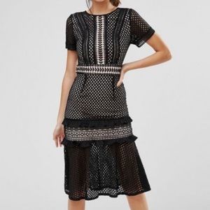 Black and cream lace holiday dress, worn once